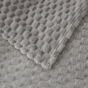 Dekorációs Takaró 200x220 Puha Pléd Dombornyomott Sakktábla Világosszürke