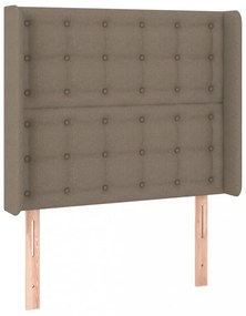 tópszínű szövet fejtámla szárnyakkal 83x16x118/128 cm