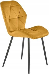 Kárpitozott velúr szék sárga étkező konyha nappali steppelt K453