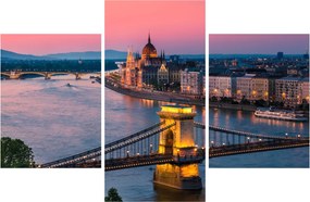 Kép - panoráma a városra, Budapest, Magyarország (90x60 cm)