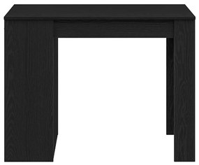 íróasztal fiókkal polccal fekete tölgy 102x62x77,5cm gépelt fa