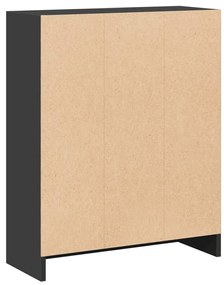 fekete szerelt fa könyvespolc 60 x 24 x 76 cm