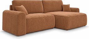 Kihúzható kétoldalas L alakú ülőgarnitúra NORDEN TILIA 250x140 cm, terrakotta