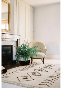 Krémszínű mosható kézi szövésű pamut szőnyeg 140x210 cm Bereber Rhombs – Lorena Canals