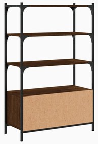 3 szintes barna tölgy szerelt fa könyvespolc 70 x 30 x 109,5 cm