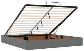 Ottomán sötétszürke szövet ágykeret matrac nélkül 200 x 200 cm