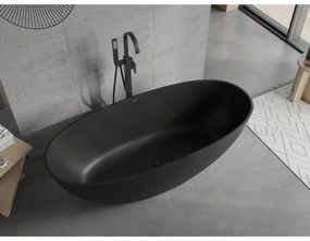 Mexen Bari, szabadon álló konglomerátum kád 165 x 75 cm, fekete matt, 57221657570