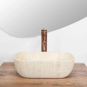 REA-U4700 - BELINDA pult fölé helyezhető mosdó 25x36 cm kerámia/bézs/kőhatás