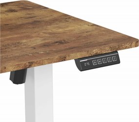 CSOMAGAJÁNLAT | LVN System Lite elektromos asztal + forgószék szett | Barna-fehér 140x60cm elektromosan állítható magasságú íróasztal + fekete forgószék