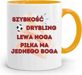 Sárga Bögre Labdarúgóknak Gyorsaság Csöpögtetés nyomott mintával