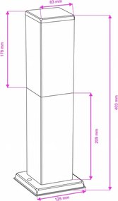 Brilagi - NOVA kültéri lámpa 1xE27/15W/230V 40 cm IP44 antracitszürke
