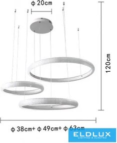 UNIVERSO Függeszték 60w 4800lm 6500k IP20 fehér 630+490+380mm