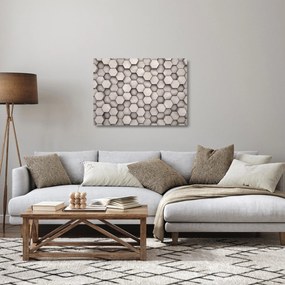 Kép - Hatszögek beton kivitelben (üvegen) (70x50 cm)