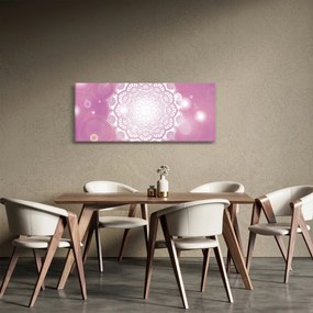 Egy mandala képe rózsaszín háttérrel (120x50 cm)