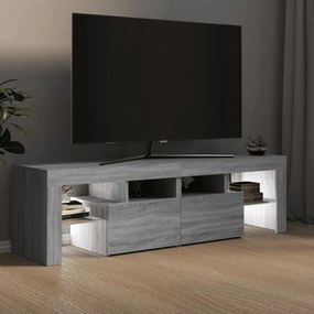 szürke sonoma színű TV-szekrény LED-világítással 140x36,5x40 cm