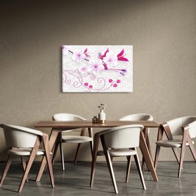 Virággal ellátott gally képe (90x60 cm)