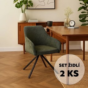 Avenberg LARO Étkezőszék szett - 2db, forgó, zöld