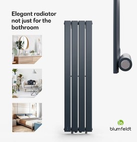 Blumfeldt Ontario, radiátor, 120 x 30, 1/2" csatlakozó, falra szerelhető, 733 W