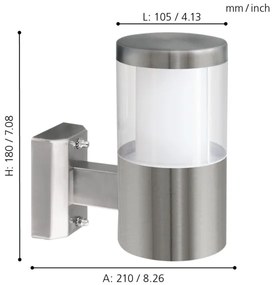 Eglo 94277 - BASALGO 1 kültéri LED lámpa 1xLED/3,7W/230V IP44
