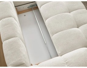 Fehér zsenília kinyitható-tárolóhelyes sarokkanapé (jobb oldali-L alakú) Everest – Bobochic Paris