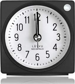 Fekete Négyzet Alakú Ébresztőóra Lavvu LAR3020 Rádióvezérelt Szundi Riasztás Dcf