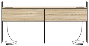 Tárolós Fejtámla Töltő Állomással sonoma tölgy 200 cm Faanyag