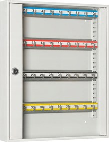 Üvegezett 40 kulcsos szekrény hordozható akasztókkal Skr 40/S Leomar