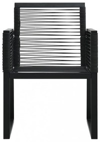 3 részes fekete PVC rattan kültéri étkezőgarnitúra