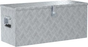vidaXL ezüstszínű alumínium láda 90,5 x 35 x 40 cm