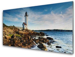 Modern üvegkép Lighthouse Landscape 120x60cm 4 fogas