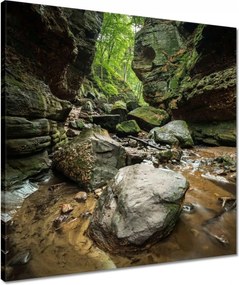 Vászonkép 50x50 Sziklák Folyó Hegyek