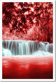 Poszterek keretben 40x60 Piros vízesés Kaszkád