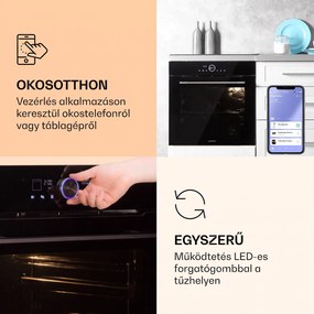 Klarstein Illuminosa Smart, beépített sütő, 2800 W, 11 funkció, applikációval vezérelhető