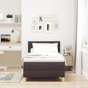 Boxspring Ágy Matraccal Sötétbarna 90x200 cm Szövet