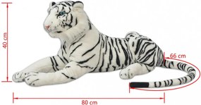 vidaXL XXL fehér tigris plüssjáték
