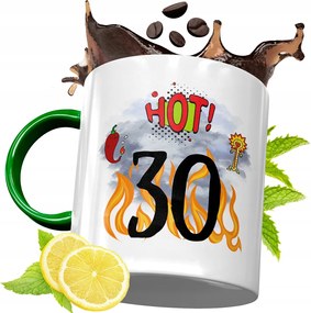 Zöld Bögre 30 30-AS 30-AS Születésnapra Ajándék fényképes nyomattal