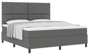 Box Spring Ágy Matraccal Sötétszürke Szövet