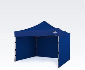 Prémium party sátor 3x3 m alumínium | Legmagasabb tartósság – BRIMO - plusz 3 oldalfal - Kék