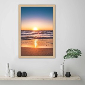 Gario Poszter Napfelkelte a tengerparton A keret színe: Fekete, Méret: 70 x 100 cm