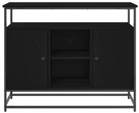 Fekete tölgy oldalszekrény 100x35x80 cm Műszaki fa és Acél