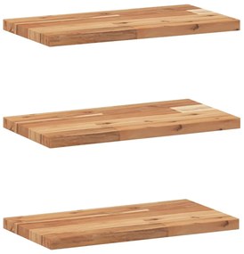3 db olajbevonatú tömör akácfa függőpolc 60 x 20 x 2 cm