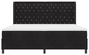 Boxspring Ágy Matracra Fekete 200x200 cm Bársonyos