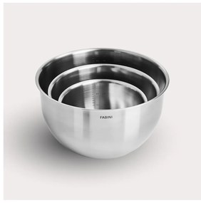 Ezüstszínű rozsdamentes acél tál szett 3 db-os ø 24 cm Lucca 3.0 – FABINI