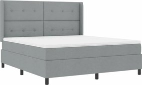 vidaXL LED Box Spring Ágy matracmal Világosszürke 180 x 200 cm szövet