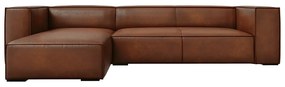 Konyakbarna bőr sarokkanapé (bal oldali) Madame – Windsor & Co Sofas
