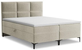 Szürkésbarna ágyneműtartós boxspring ágy 160x200 cm Pakalana – Makamii