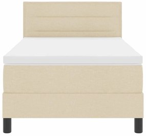 Boxspring ágy matraccal matracmal Krém 80 x 200 cm szövet