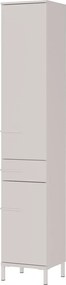 Krémszínű matt magas-keskeny fürdőszoba szekrény 34x190 cm Laurino – Germania