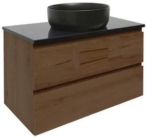 Fürdőszoba szekrény kővel SAT B-Way 80x30x45 cm matt dió BWAY80NUTTK