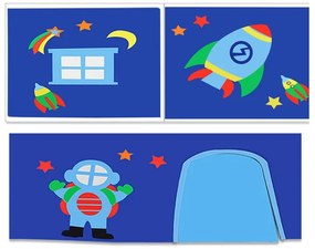 Gyerek függöny ágyhoz 3 db-os 195x75 cm Astro – Vipack